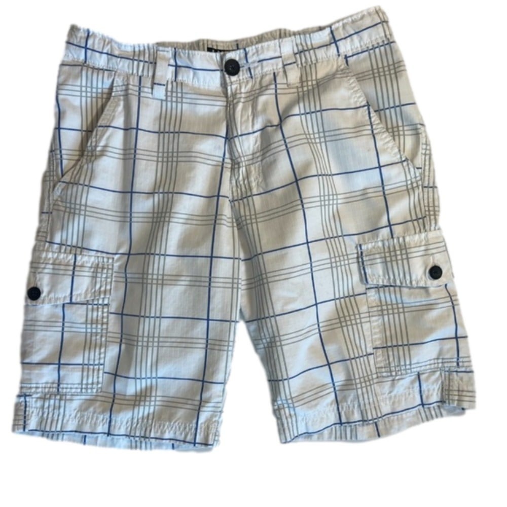 Tony Hawk Boys Youth Plaid Ripstop Cargo Shorts Size 12h